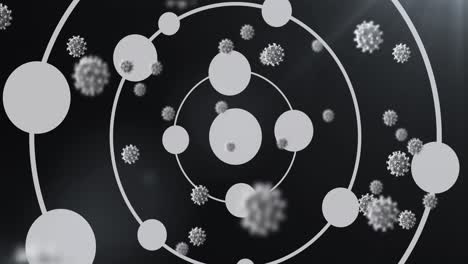 Animation-of-virus-cells-over-circles-and-spots