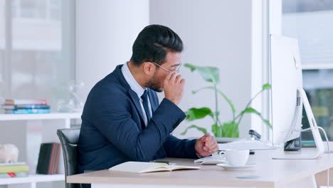 stressed male business manager with a work