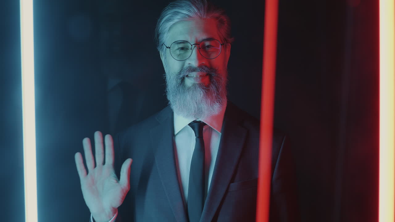 Businessman in Neon Light