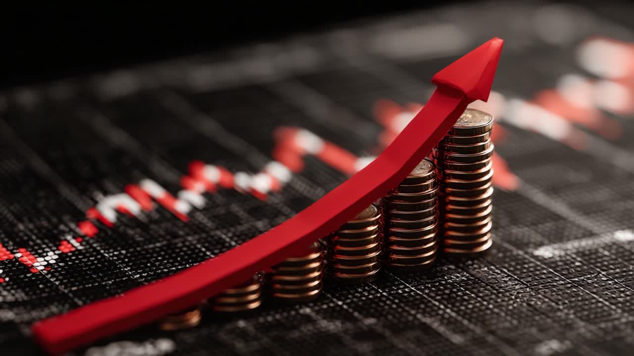 The Steady Ascent of Financial Growth: A Graphical Representation of Wealth Accumulation Highlighted by Upward Momentum and Increasing Monetary Values