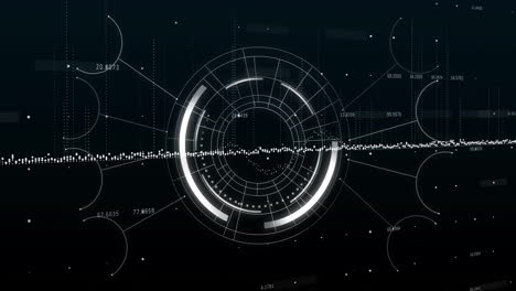 animation of futuristic digital interface with circular graphs in school setting