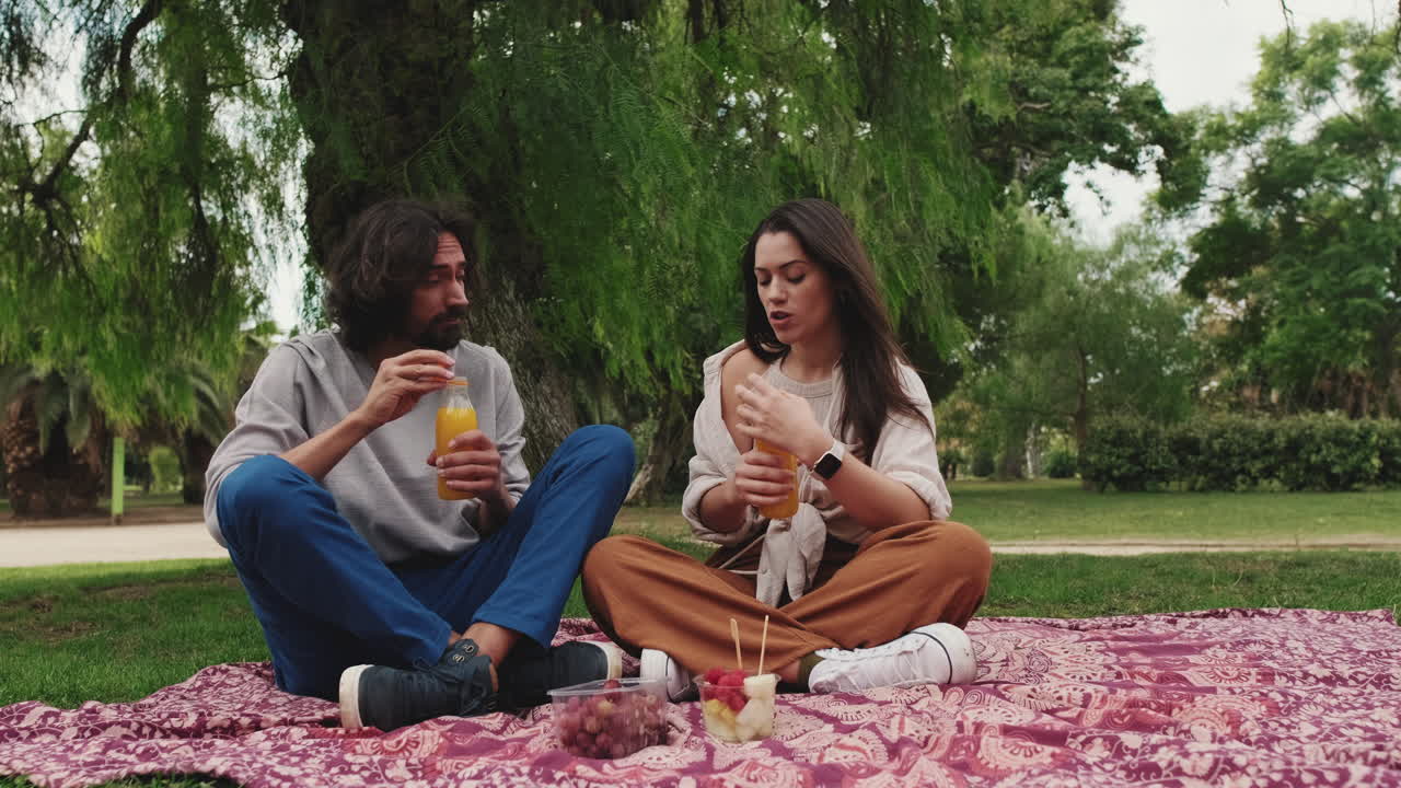 Couple enjoying a picnic in the park