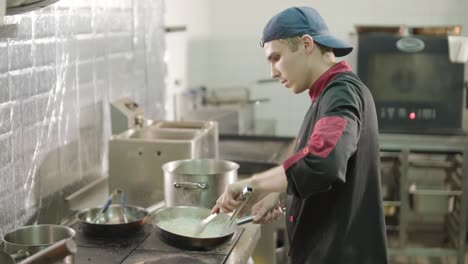 chef in a restaurant preparing food in the kitchen