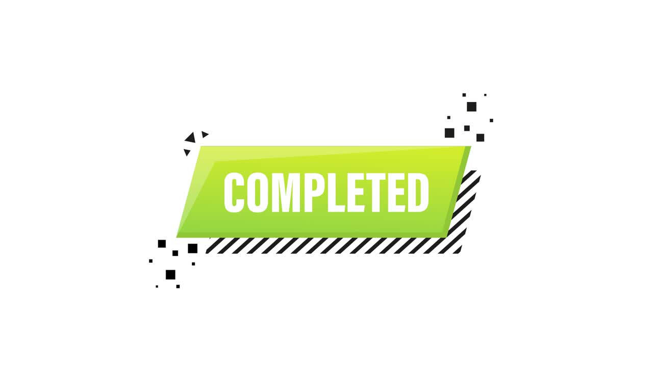 Completed in flat style on green background. Flat green icon. Motion graphics.