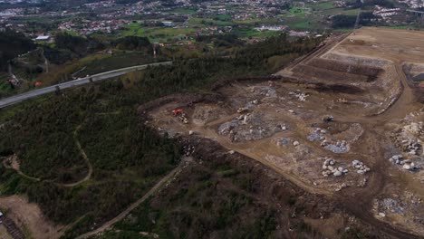 aerial - industrial construction site in revinhade felgueiras portugal