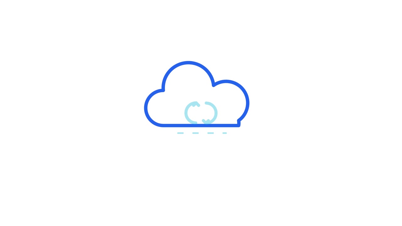 Animated Cloud Icon with Rotating Sync Symbol