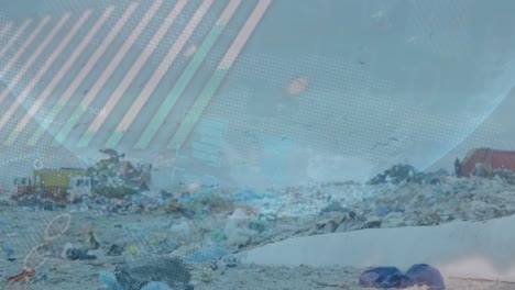 Animation of data processing over rubbish dump
