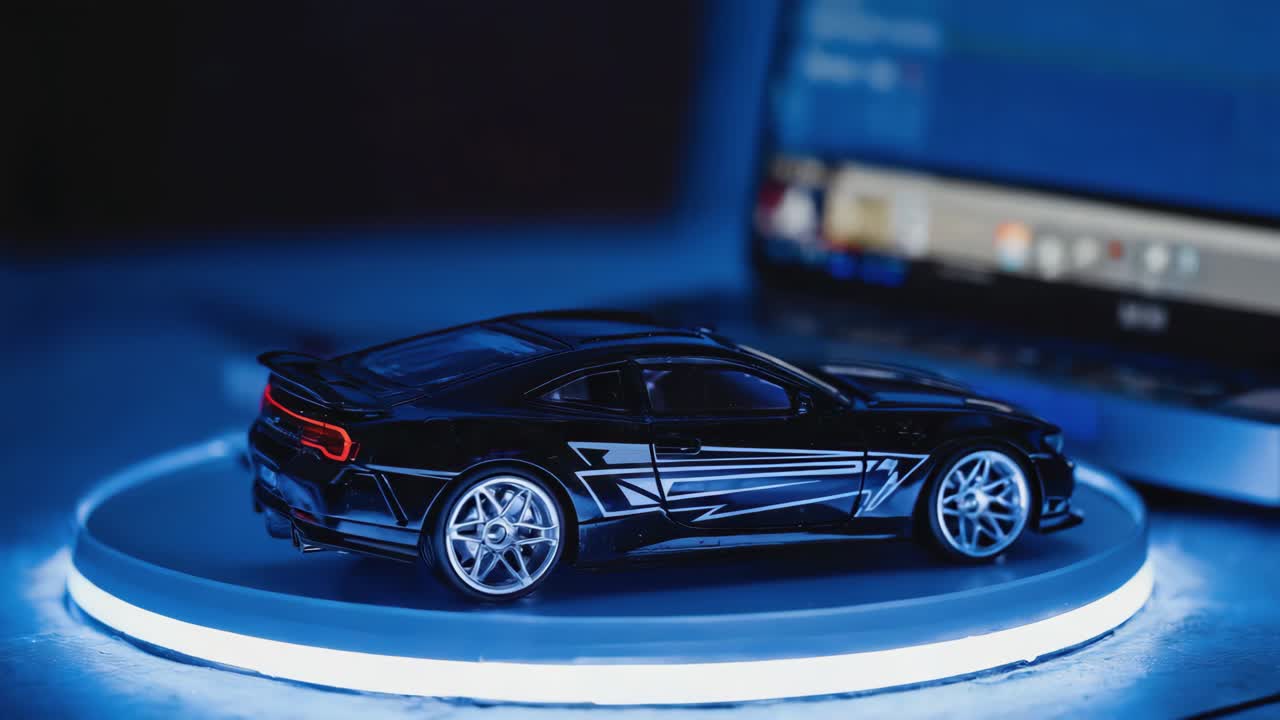 Toy Model Car on a Rotating Display
