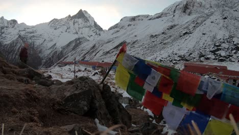 lapso de tiempo en la base del campamento de anapurna