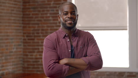 portrait of businessman in office shot in slow motion