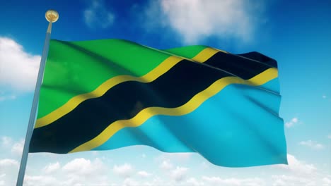 4k highly detailed flag of tanzania loopable