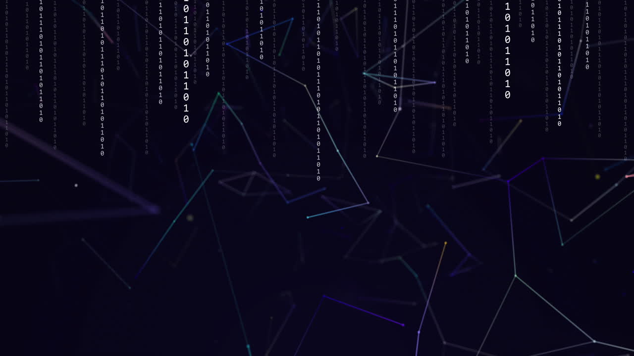 Animation of connections, binary coding and data processing