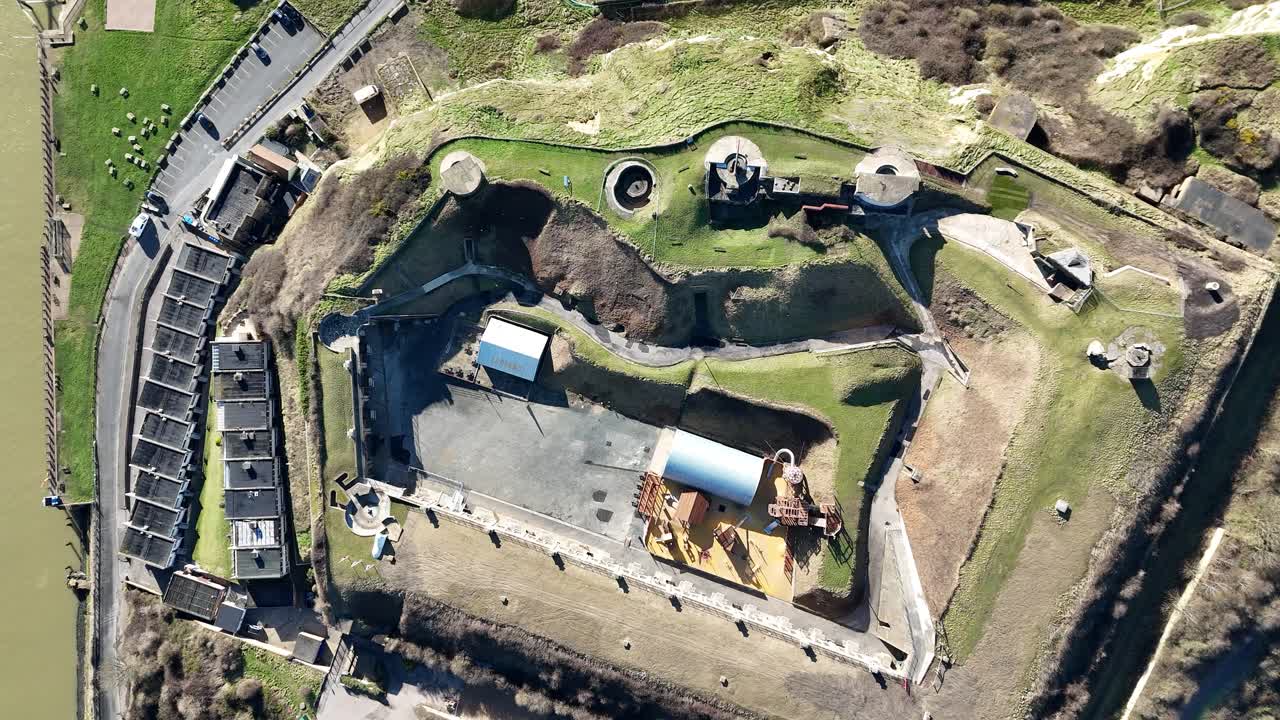 Stunning bird's-eye drone footage capturing Newhaven Fort, perched on cliffs above Seaford Bay, with roots dating back to the Iron Age. Experience history from above!