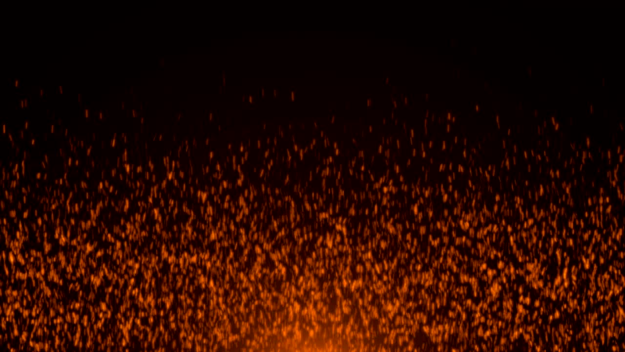 Glowing falling particles, on black background