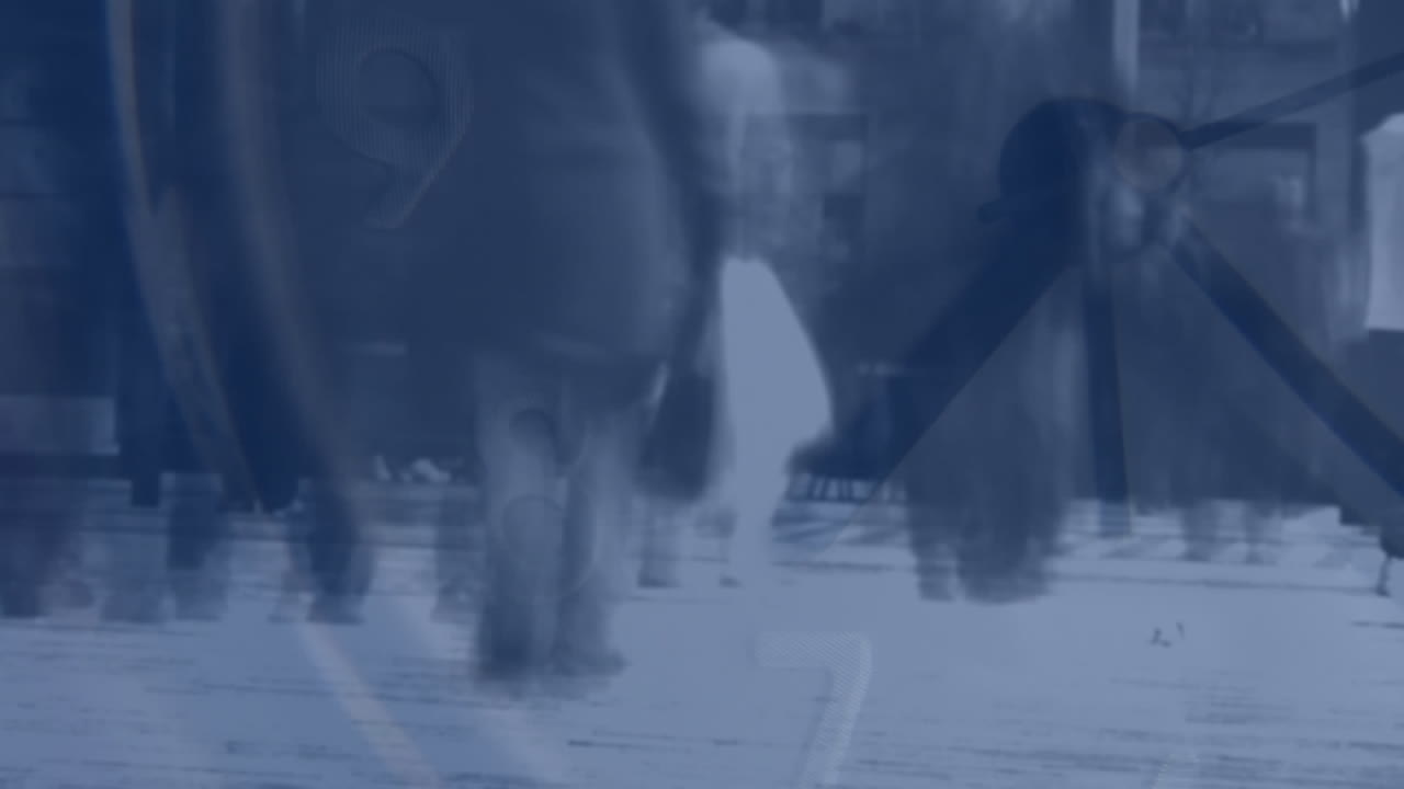 시계의 애니메이션, 걸어가는 사람들의 데이터 처리