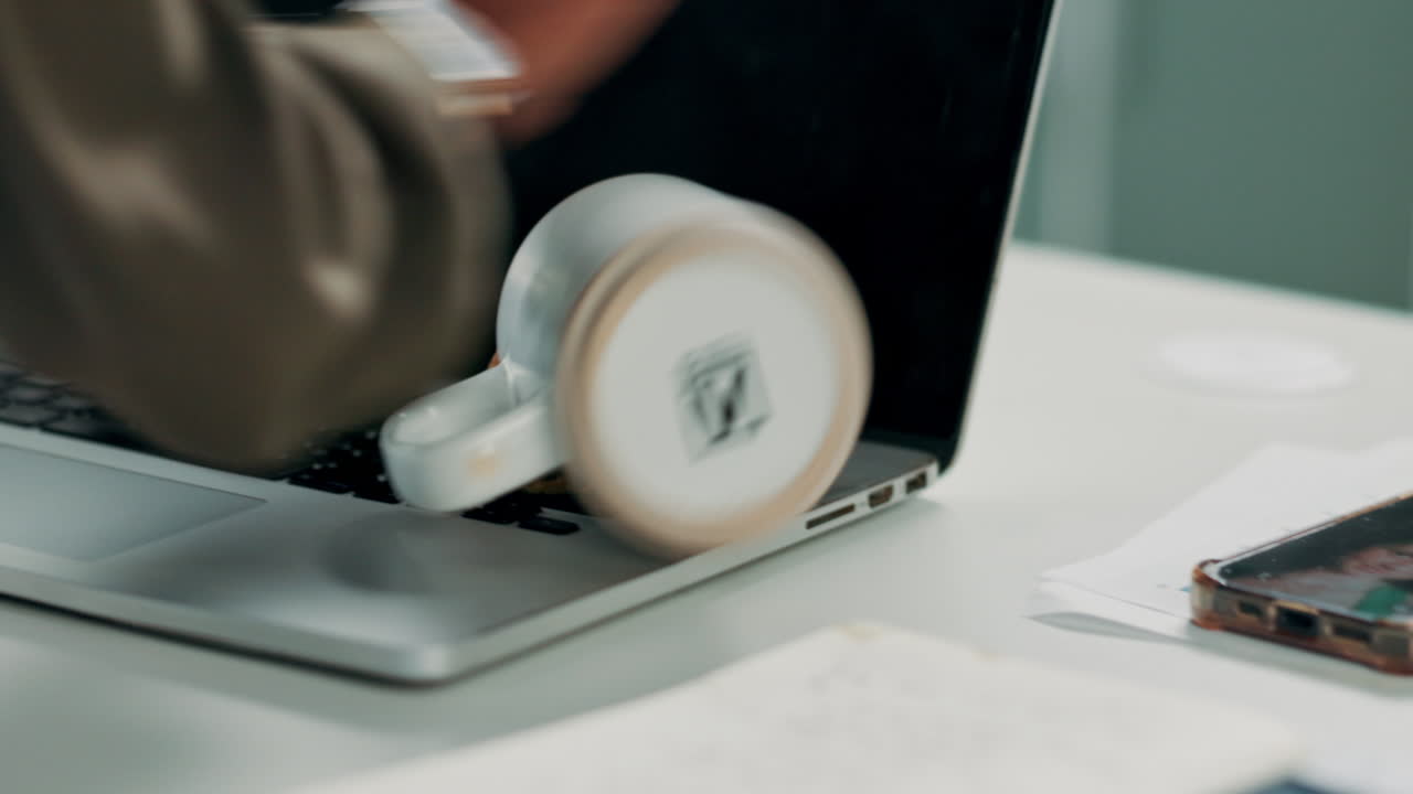 Coffee spilled on laptop