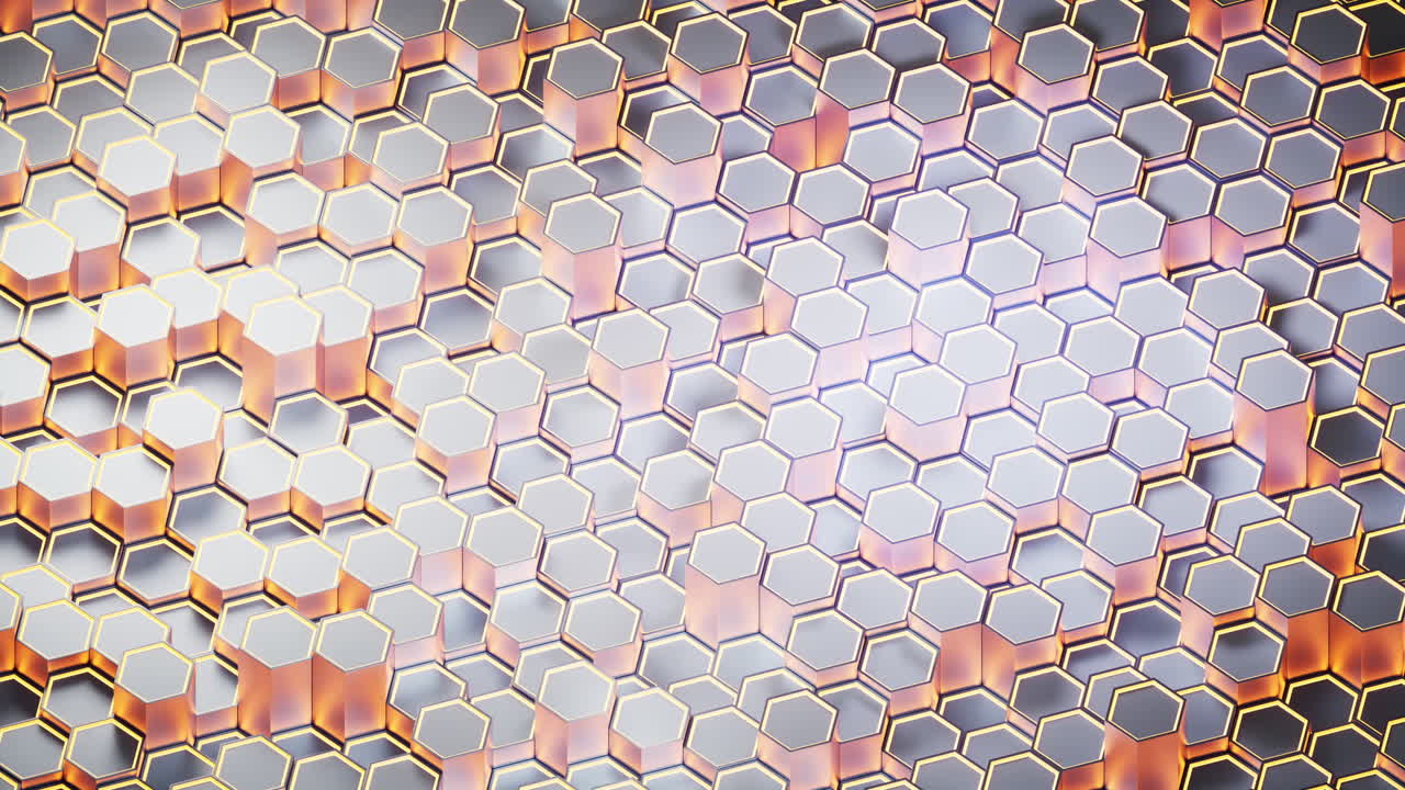 fondo de material hexagonal metálico, renderización en 3d.