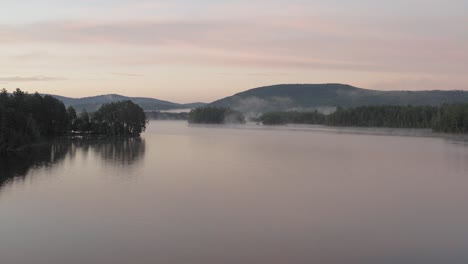 gliding over prong pond during beautiful sunrise