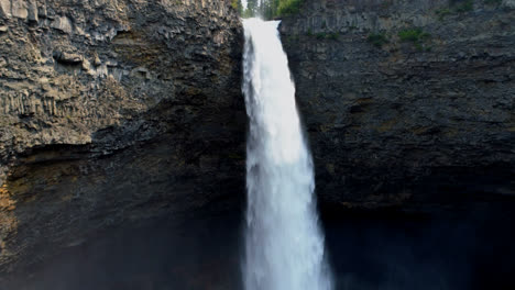 Beautiful-water-fall-through-cliff-on-a-sunny-day-4k