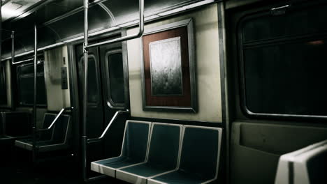 bancos vacíos de vagones de metro