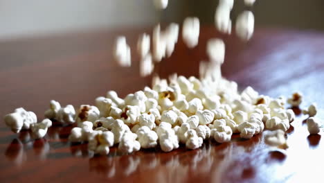 popcorn on a wooden table