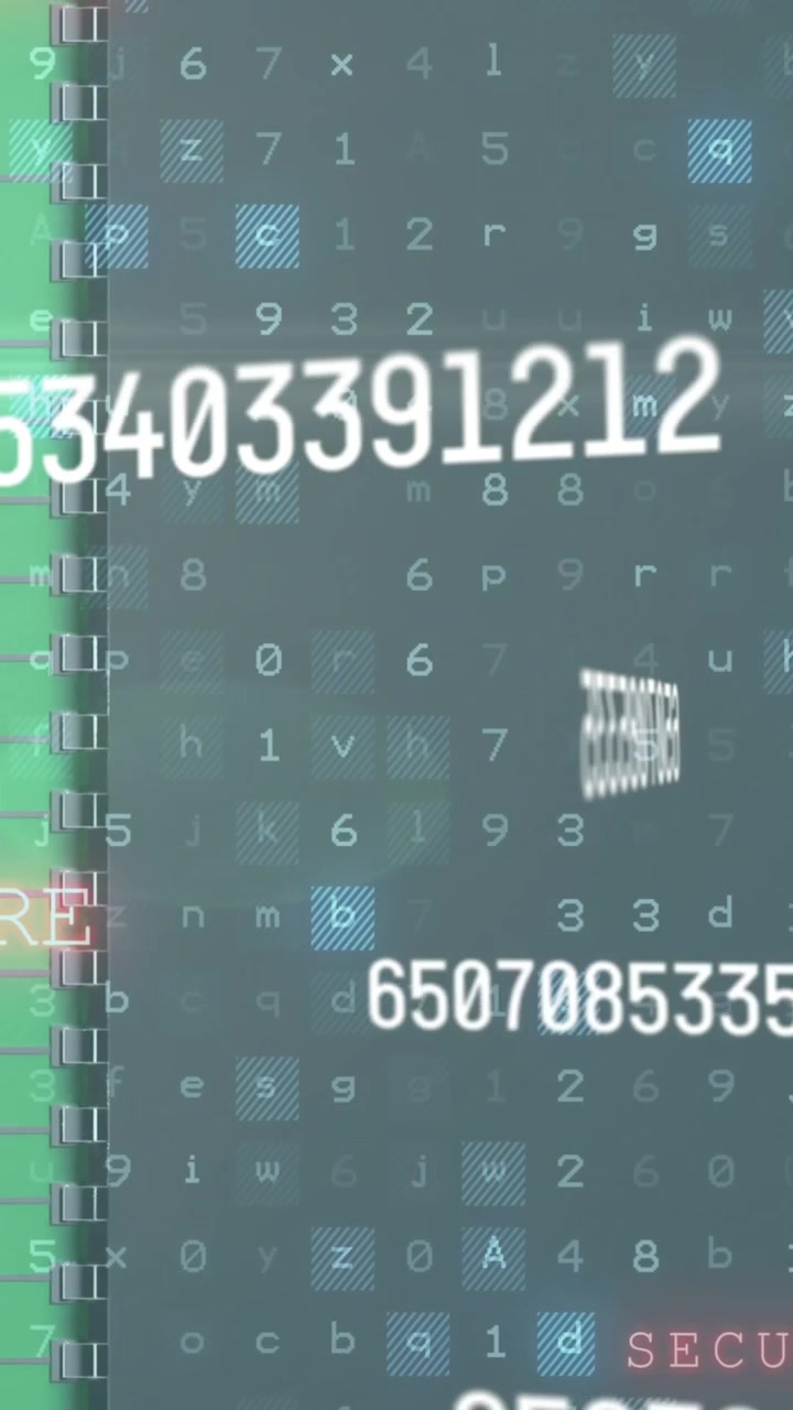 Animation of changing numbers floating over a green microprocessor