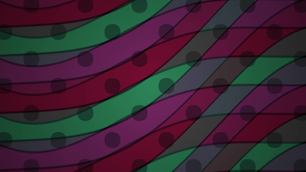 Abstract Background with Moving Wavy Lines and Polka Dots
