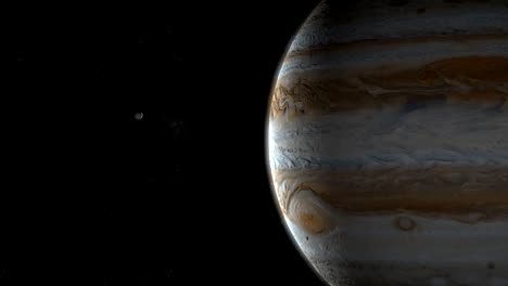 el planeta júpiter y la luna europa en el espacio exterior