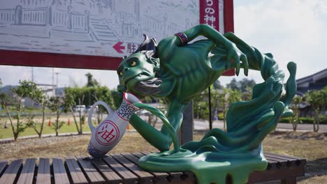 aburasumashi "oil presser" yokai monster in fukusaki tsujikawayama park