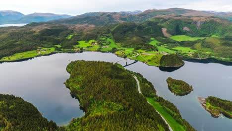 aerial footage beautiful nature norway.