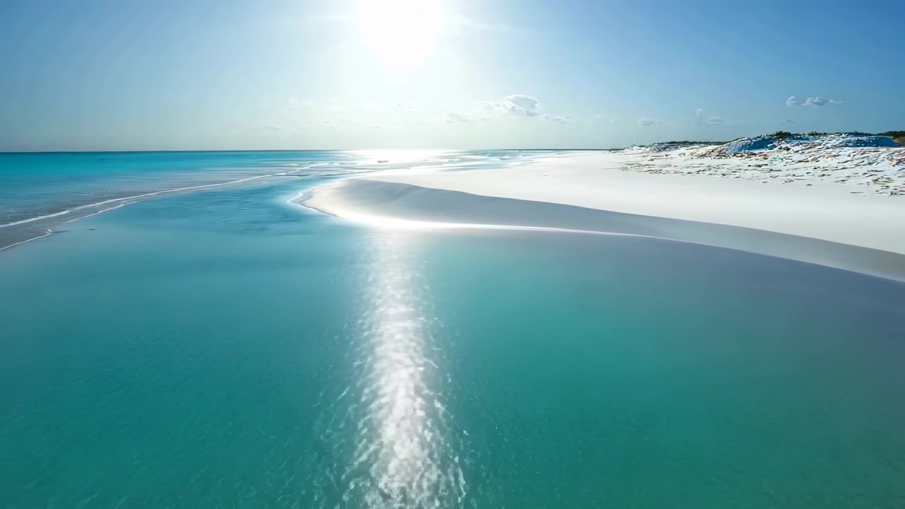 Luftfoto af uberørt hvid sandstrand og turkisblåt vand