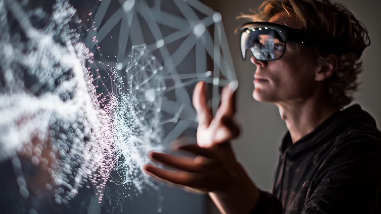 Exploring the Fascinating Intersection of Augmented Reality and Digital Interaction: A User Engaging with a Stunning 3D Visualization Through Advanced Technology and Innovative Interface Design to Enhance Experience