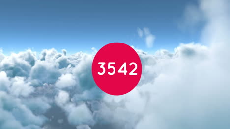 animation of counting numbers over clouds