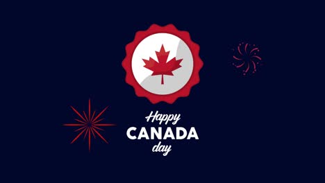 feliz día de canadá letras con encaje de bandera