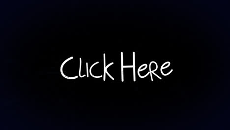 animation of click here text over network of connections on black background