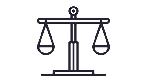 justice system line icon animation with alpha