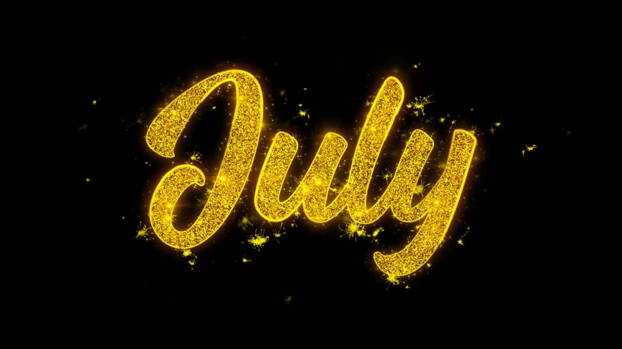 July Sparkling Text