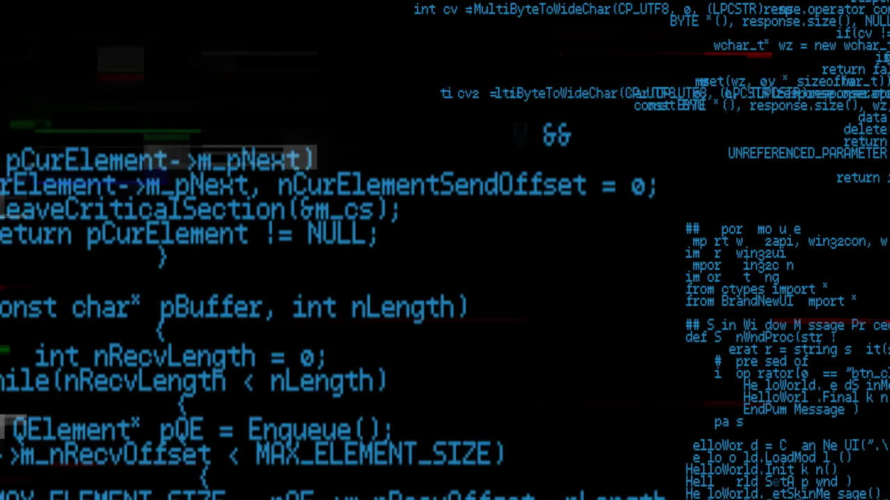 procesamiento de datos en fondo negro