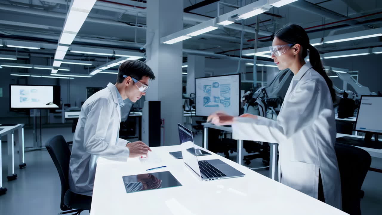 Scientists Collaborate in a Modern Robotics Lab