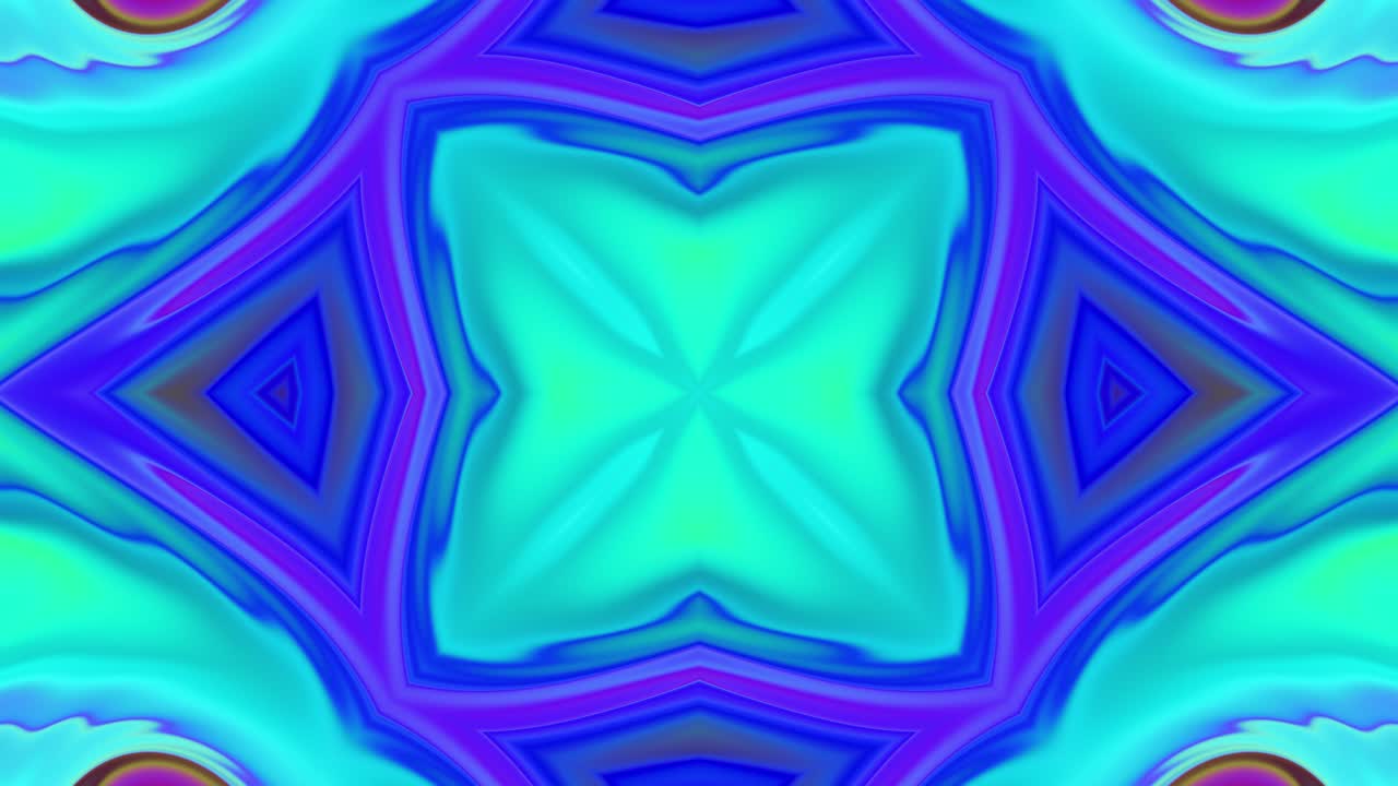 Abstract Blue Kaleidoscope Pattern Loop Animation