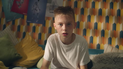 boy sitting on a couch