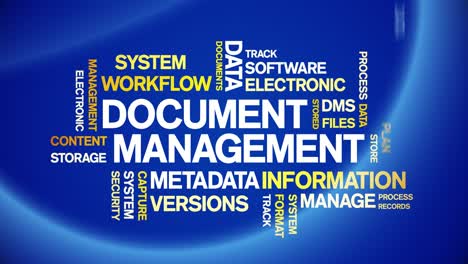 4k document management animated tag word cloud,text animation seamless loop.