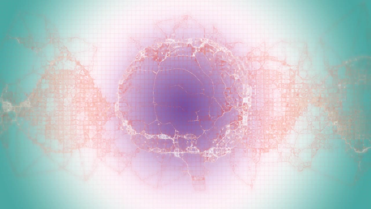 녹색 배경 위에서 인간의 뇌와 dna 줄무의 애니메이션