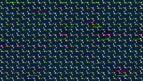 animation of colorful abstract pattern with dots and lines on dark background