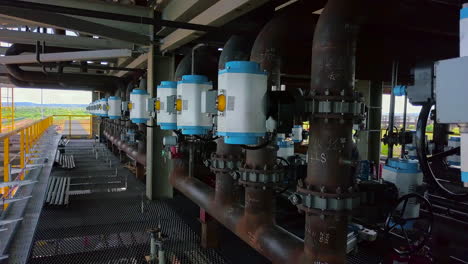 industrial plant with control valves and pipelines