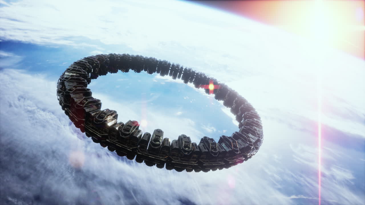 하늘에 떠다니는 ufo 우주선 nasa에 의해 제공된 요소