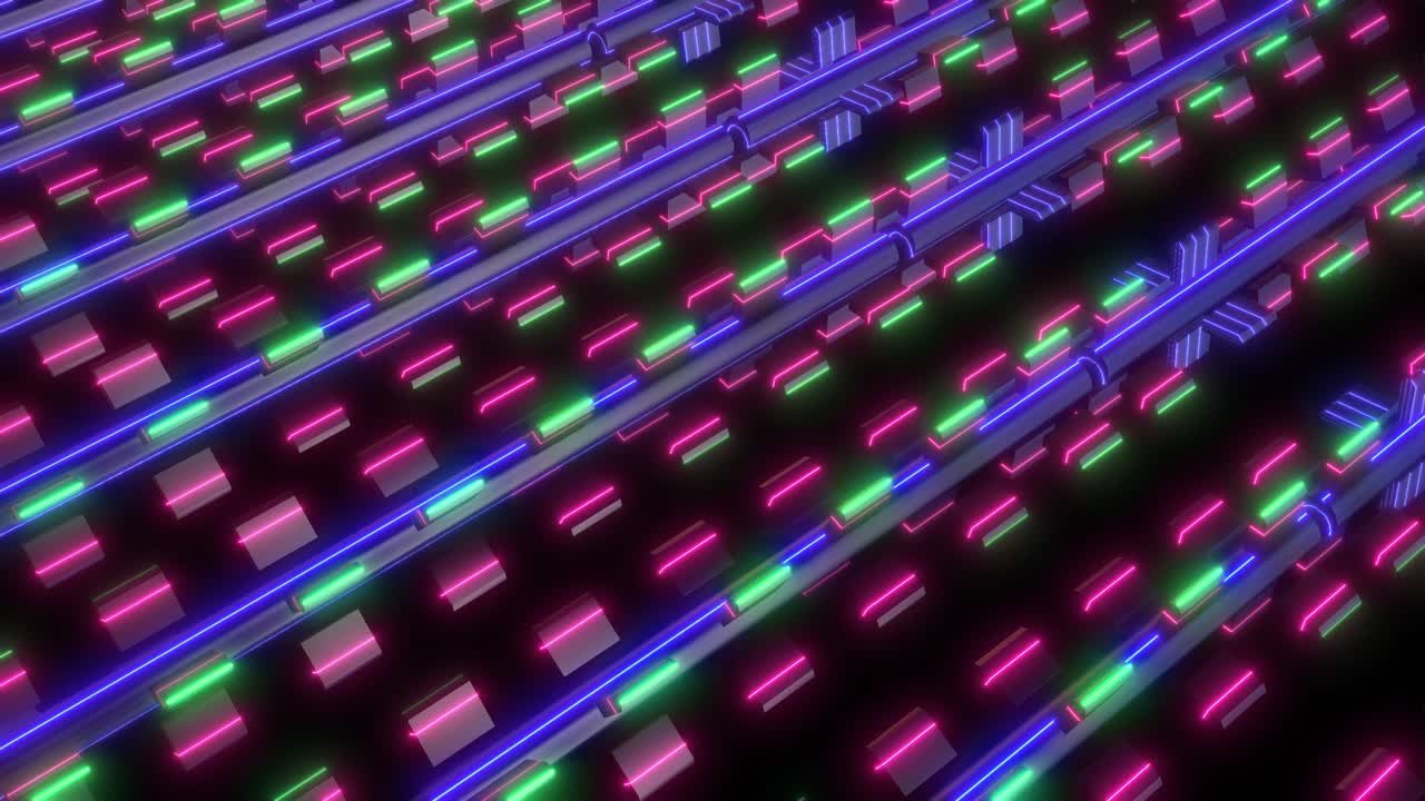 네온 기하학적 추상 패턴