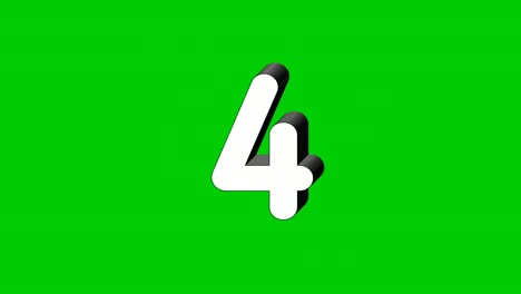 3D-Number-4-four-sign-symbol-animation-motion-graphics-icon-on-green-screen-background,the-number-reveal-on-smoke,cartoon-video-number-for-video-elements