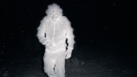 a group ventures into a dense forest at night, capturing unusual movements from an unidentified figure. shadows and sounds create an eerie atmosphere as they navigate through the darkness.