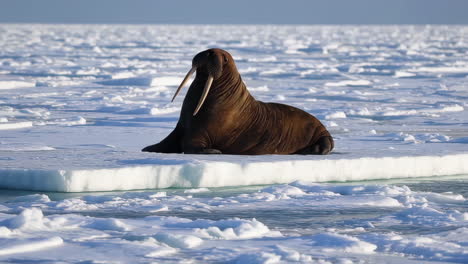 walrus on ice floes